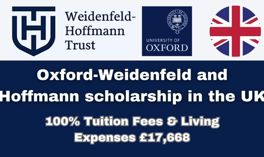 Oxford-weidenfeld and hoffmann scholarship 2025 in the UK
