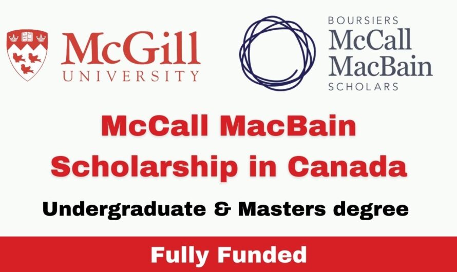 McCall MacBain Scholarship 2024 in Canada (Fully Funded)